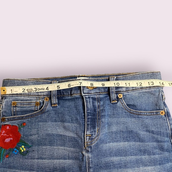 J. Crew Denim Mini Skirt with Floral Design - Picture 12 of 13